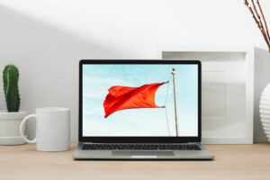 Red Flag image on laptop computer
